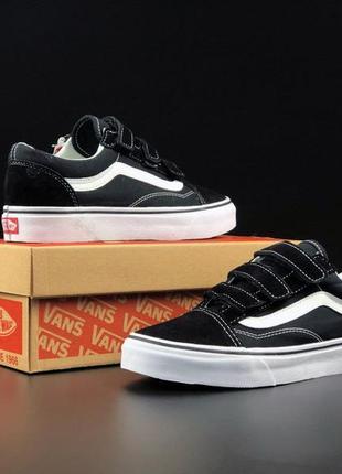 Жіночі замшеві кеди на ліпучках vans old skool 🆕 кеди ванс олд скул2 фото