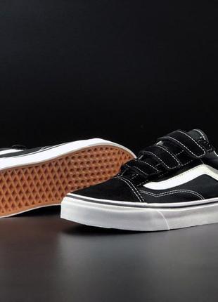 Жіночі замшеві кеди на ліпучках vans old skool 🆕 кеди ванс олд скул6 фото