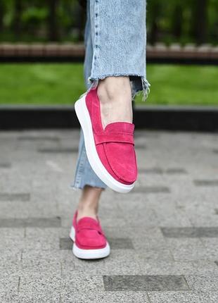 Лоферы из итальянской замши