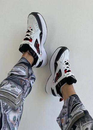 Кроссовки nike m2k tekno white black red4 фото