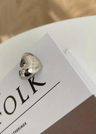 Кільце кольцо колечко перстень каблучка срібло s925 акцентне срібне стильне серце🤍 модне нове5 фото
