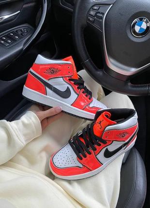 Кроссовки nike air jordan 1 mid turf orange