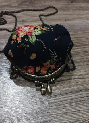 Женский винтажный цветочный  мини кошелёк сумочка4 фото