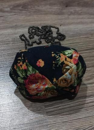 Женский винтажный цветочный мини кошелёк сумочка