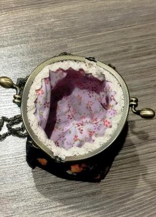 Женский винтажный цветочный  мини кошелёк сумочка7 фото