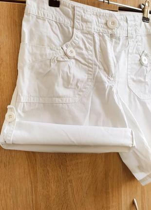 Качественные белые коттоновые шорты h&amp;m, р-р 383 фото
