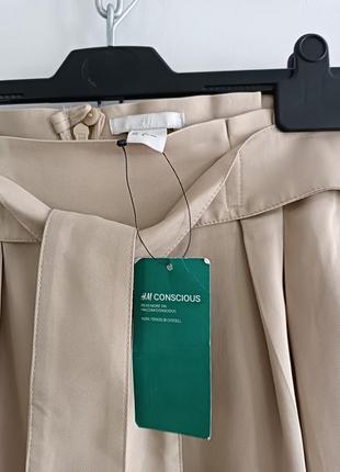 Юбка с высокой талией бежевого цвета из лиоцелла h&m 170/76 cm5 фото