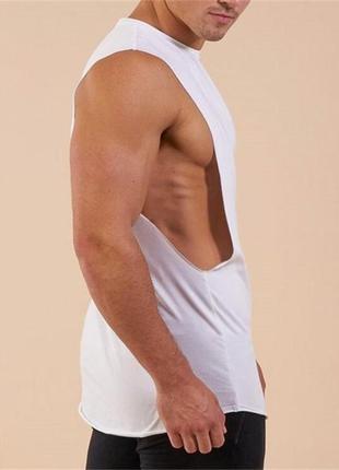 Майка мужская безрукавка с глубокими вырезами черная