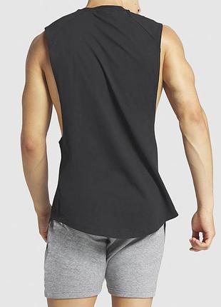 Майка мужская безрукавка с глубокими вырезами черная