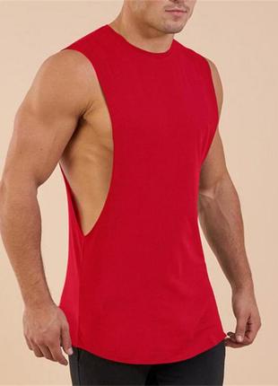 Майка мужская безрукавка с глубокими вырезами черная