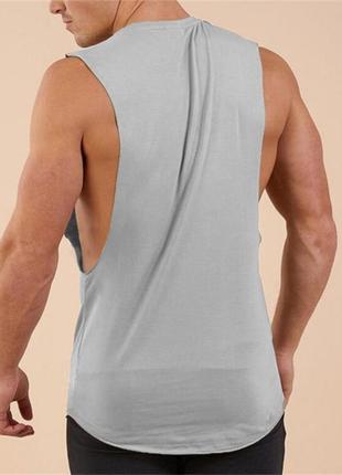 Майка мужская безрукавка с глубокими вырезами черная