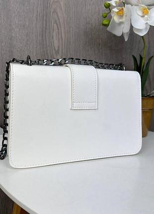 Женская мини сумочка клатч на плечо с цепочкой, маленькая сумка ysl белый7 фото