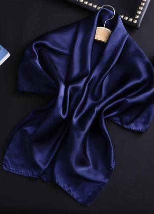 Женский платок атласный однотонный нежный, косынка 90*90 см3 фото