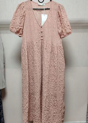 Новое хлопковое платье миди pull&bear.