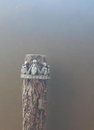 Розкішна вишукана каблучка перстень срібло 925 фіаніти корона8 фото