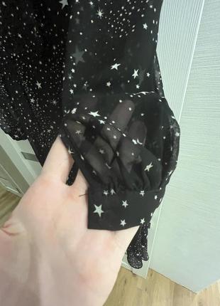 Шифоновое платье миди в звездный принт.6 фото