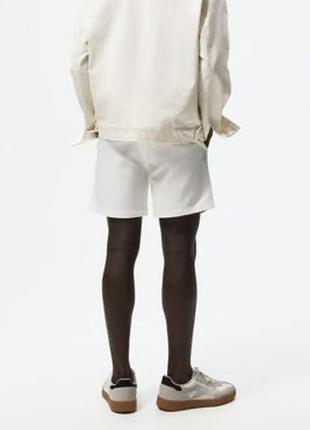 Знижка ❤️ zara нова колекція білі котонові шорти з стильним поясом хл7 фото