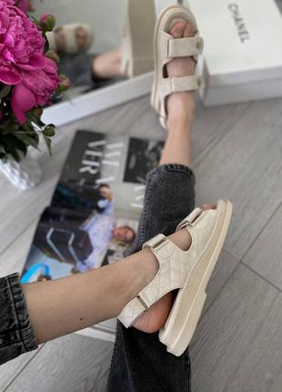 Сандалі у стилі chanel sandals beige6 фото