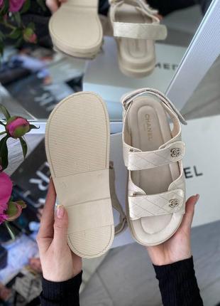 Сандалі у стилі chanel sandals beige4 фото