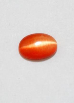 Кабошон з каменю котяче око колір помаранчевий 13*18мм1 фото