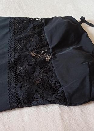 Черное боди с кружевной вставкой от h&m