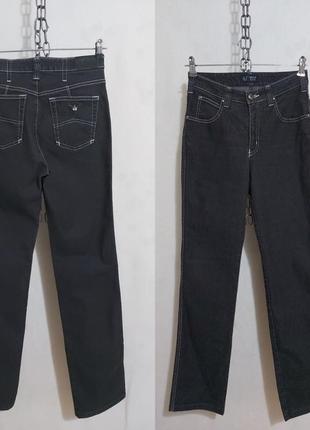 Стрейчевые джинсы прямого кроя с контрастными швами armani jeans8 фото