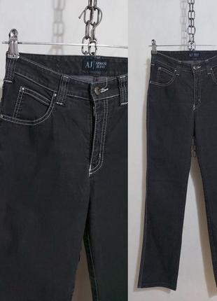 Стрейчевые джинсы прямого кроя с контрастными швами armani jeans3 фото