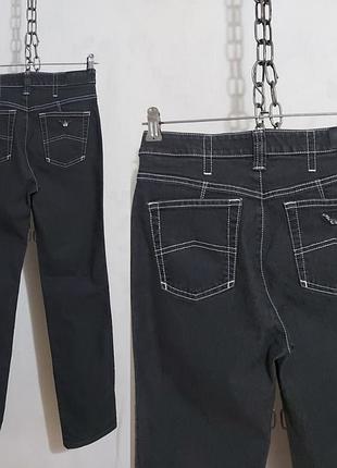 Стрейчевые джинсы прямого кроя с контрастными швами armani jeans6 фото