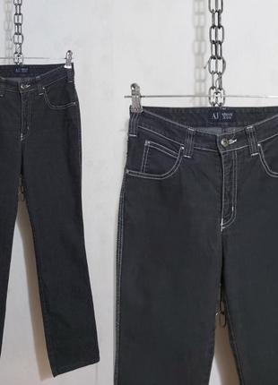 Стрейчевые джинсы прямого кроя с контрастными швами armani jeans2 фото