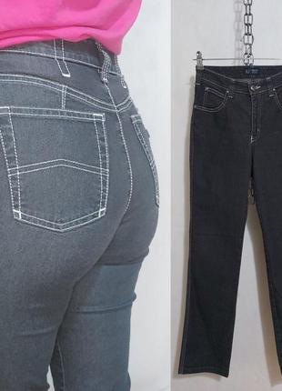 Стрейчевые джинсы прямого кроя с контрастными швами armani jeans