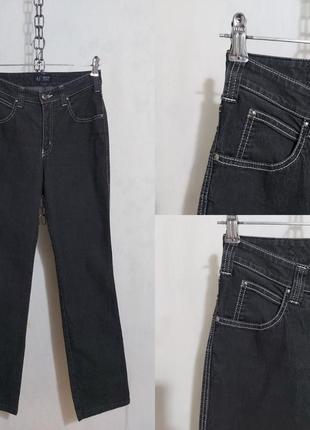 Стрейчевые джинсы прямого кроя с контрастными швами armani jeans5 фото
