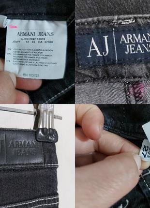 Стрейчевые джинсы прямого кроя с контрастными швами armani jeans9 фото