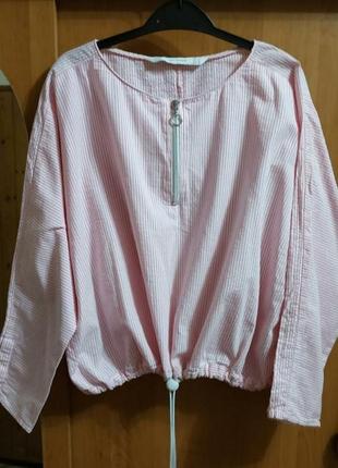 Zara блуза хлопок в полосочку4 фото