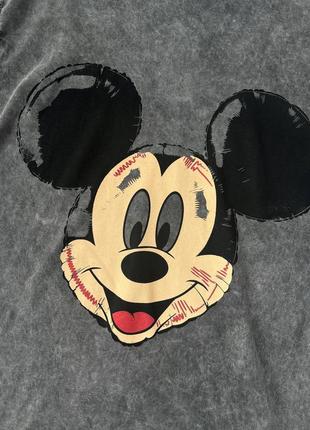 Оверсайз футболка серая футболка микки маус mickey mouse6 фото