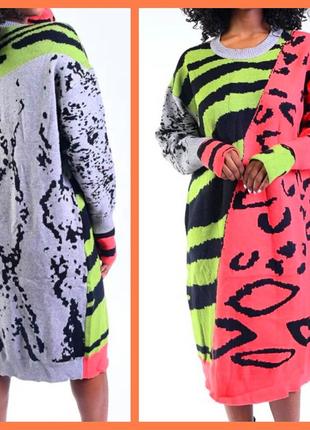 ❤️ трендовое платье свитер туника принт вязаное оверсайз миди макси сукня длинная кофта