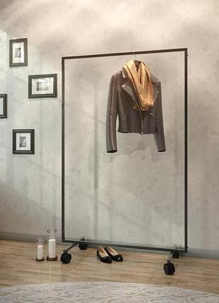 Вешалка стойка на колесах loft classic в стиле лофт 1600х1000х420мм вш112