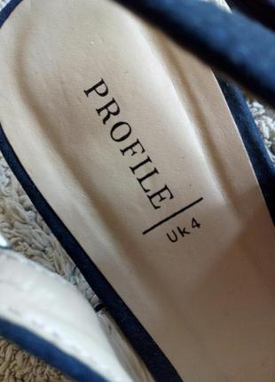 Замшевые туфли босоножки сандалии синие замш от profile6 фото