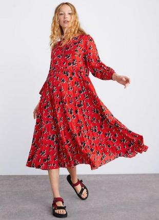 Довге плаття в квітковий принт zara