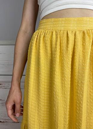 Шикарная ярусная желтая юбка макси 1+1=310 фото