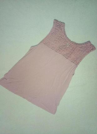 Летняя женская майка с кружевом на 48/50р