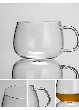 Скляна чашка - заварник із фільтром та кришкою3 фото