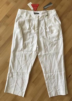 South, новые белые укороченные брюки, лен/вискоза! р.-12uk