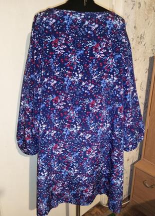 Яркое платье-туника-трапеция в цветочный принт,мега батал,julietta,германия6 фото