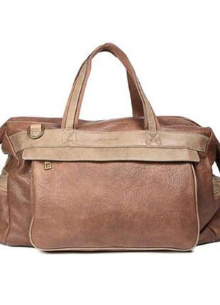 Мужская дорожная стильная сумка david jones (9807) коричневая