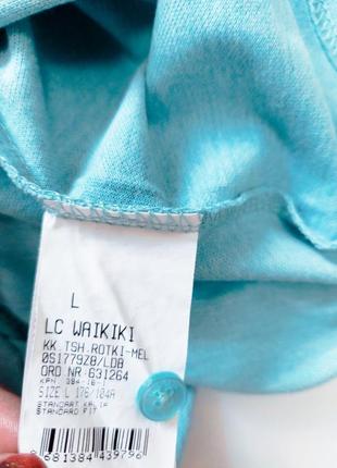 Мужская футболка поло голубого цвета с воротником на пуговице от бренда lc waikiki3 фото