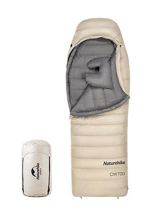 Спальний мішок з натуральним пухом cw 700 naturehike nh22yd001, бежевий
