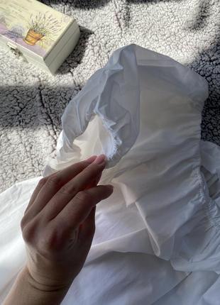 Primark коттоновое мини платье с объемными рукавами свободного кроя платья сарафан5 фото
