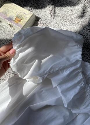 Primark коттоновое мини платье с объемными рукавами свободного кроя платья сарафан4 фото
