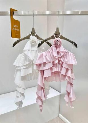 Топ blumarine белый розовый