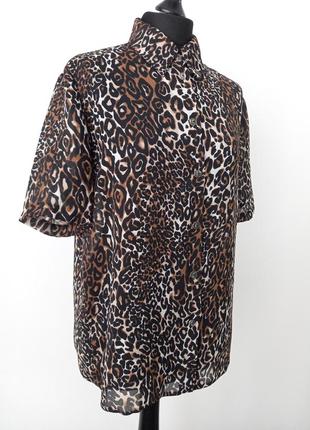 Блуза сорочка, леопардовий принт.